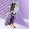 Чехол для Samsung Galaxy A54 5G, Glitter Rabbit, с выдвижной подставкой, фиолетовый