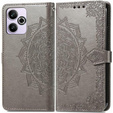 Откидной чехол для Xiaomi Redmi 13, Mandala, серый