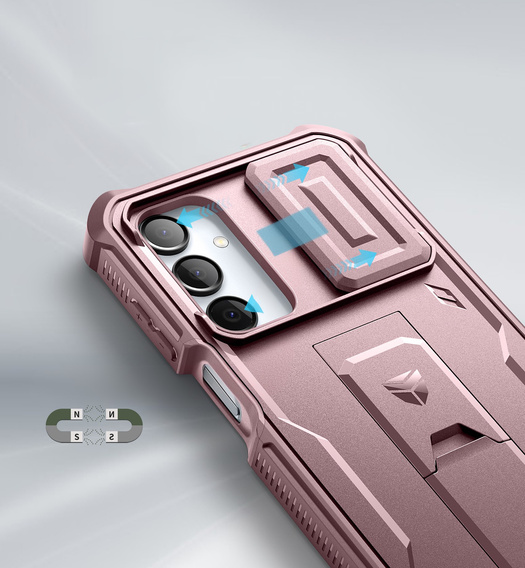 Броньований чохол для Samsung Galaxy A16, Dexnor Full Body (Two Frames), рожевий