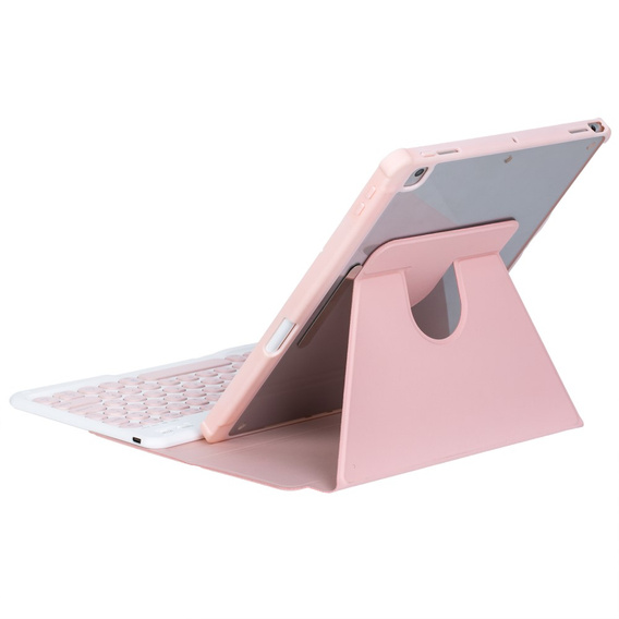 Чехол клавиатура для iPad 11" 2025 A16 (11 gen.) / iPad 10.9" 2022 (10 gen.), Rotary 360° Leather, розовый rose gold