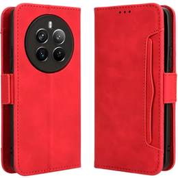 Футляр з клапаном для Realme 12 Pro 5G / 12 Pro+ 5G, Card Slot, червоний