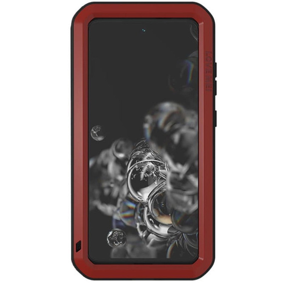 Чoхол Love Mei до Samsung Galaxy S21 FE, armored with glass, червоний