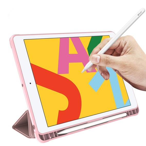 Чехол Tri-Fold Stand Cover для with Pen Slot iPad 10.2 2021 / 2020 / 2019 - Rose Gold
