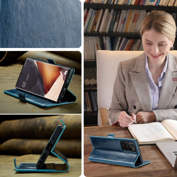 Флип-кейс CASEME для Samsung Galaxy Note 20 Ultra, Waxy Textured, синий