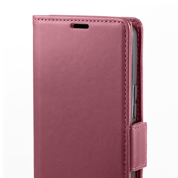 Чохол для Xiaomi Redmi Note 13 Pro 4G / Xiaomi Redmi Note 14S / Xiaomi Poco M6 Pro 4G, ERBORD Glossy Litchi, гаманець з клапаном, червоний