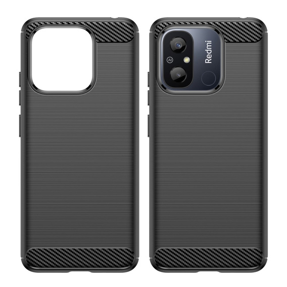 Чехол до Xiaomi Redmi 12C, Carbon, чёрный