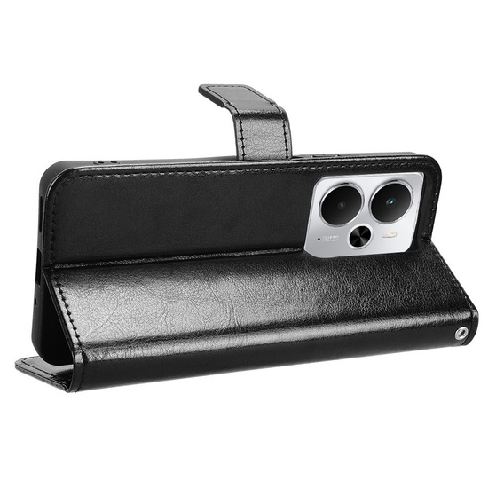 Откидной чехол для Realme 14 5G / Realme 14T 5G, Crazy Horse Wallet, чёрный