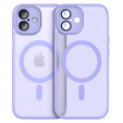 Чохол для iPhone 16 Plus, для MagSafe, ERBORD Matt Case, фіолетовий + захисне скло