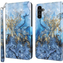 Откидной чехол для Samsung Galaxy A14 4G/5G, Wallet Marble, синий