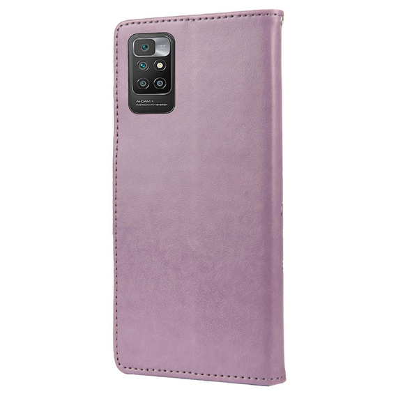 Откидной чехол для Xiaomi Redmi 10, Butterfly, фиолетовый