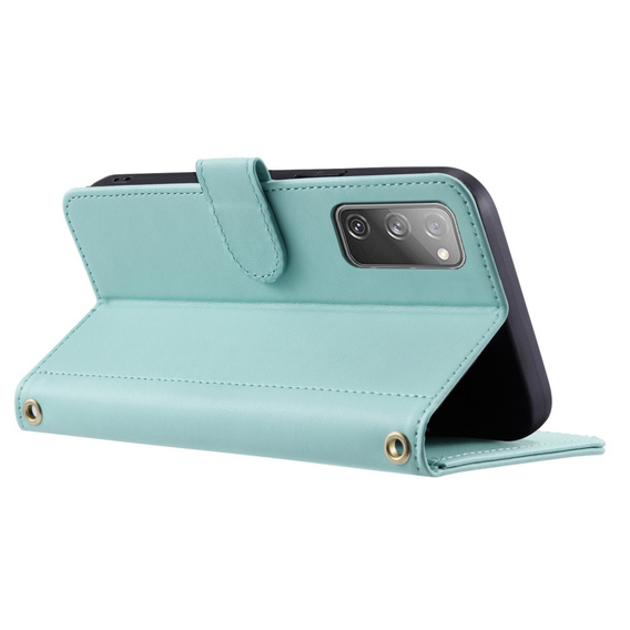 чехол-крышка для Samsung Galaxy S20 FE, Rhombus Crossbody Leather, зелёный
