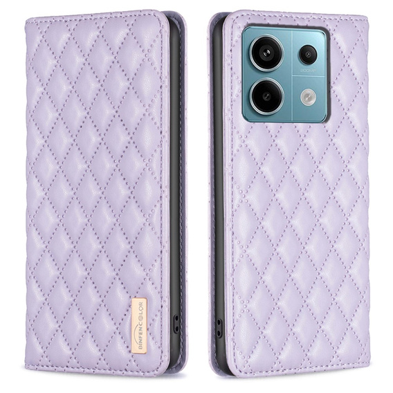 Чохол-книжка для Xiaomi Redmi Note 13 Pro 4G / Xiaomi Redmi Note 14S / Xiaomi Poco M6 Pro 4G, Wallet, BINFEN COLOR, фіолетовий