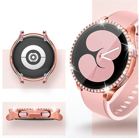 2в1 чехол и защитное стекло для часов Samsung Galaxy Watch 5 44mm, Pink