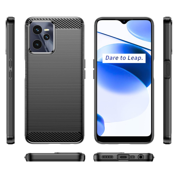 Чехол до Realme C35, Carbon, чёрный