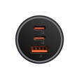 Baseus Автомобильное зарядное устройство 2-Port USB i USB Type-C PD40W/QC3.0 - Grey