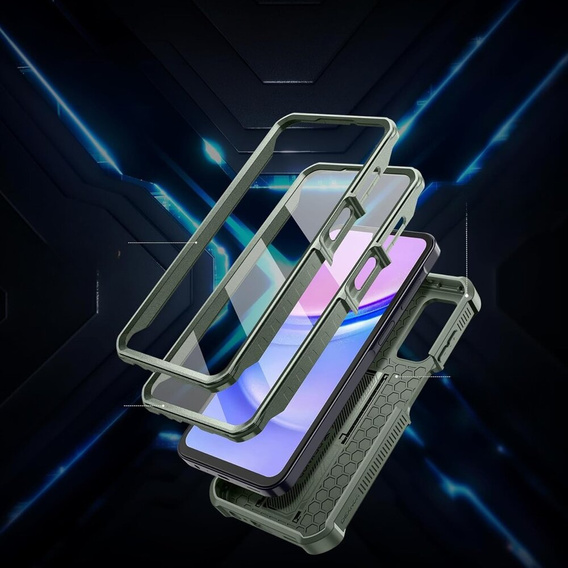 Броньований чохол для Samsung Galaxy A15, Dexnor Full Body (Two Frames), зелений
