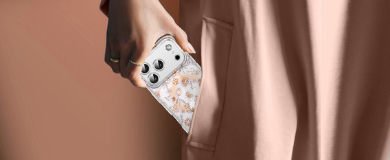 Магнитный чехол с цветочным лазерным рисунком для iPhone 17 Pro