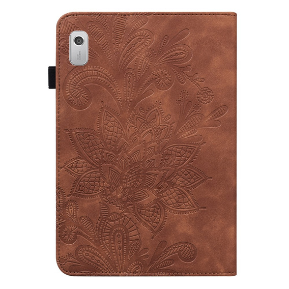 Чохол-накладка для Lenovo Tab M9, flower, коричневий