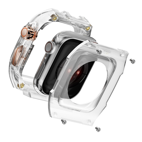 Силиконовый ремешок с чехлом для Apple Watch 4/5/6/7/8/9/SE 44/45MM