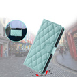 чехол-крышка для Samsung Galaxy S25, Rhombus Crossbody Leather, зелёный