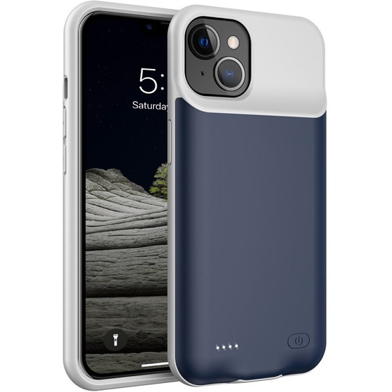 Чехол с батареей 6500mAh до iPhone 13, синий