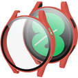 2в1 чехол и защитное стекло для часов Samsung Galaxy Watch 4 44mm, Red