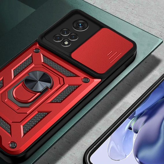 Чехол NOX Camera Slide Xiaomi Redmi Note 11 Pro 4G, CamShield Slide, красный