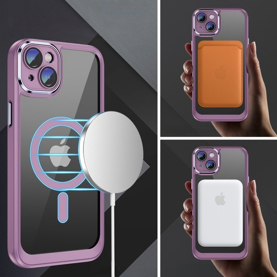 Чехол для iPhone 15 Plus, ERBORD Impact Guard, MagSafe, фиолетовый
