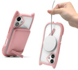 Чехол для iPhone 16, для MagSafe, Cute Cat, розовый + стекло для экрана