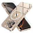 Чохол для iPhone 16 Pro, ERBORD Glitter MagSafe, прозорий + Скло для екрану