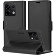 Чехол для Xiaomi Redmi Note 13 Pro 5G, ERBORD Glossy Litchi, кошелек с клапаном, чёрный