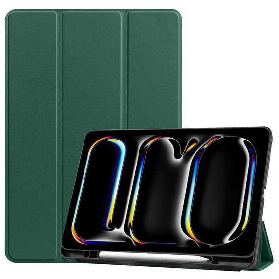 Чохол для Apple iPad Pro 13" 7 gen. 2024 (A2925, Smartcase з місцем для стилуса, темно-зелений