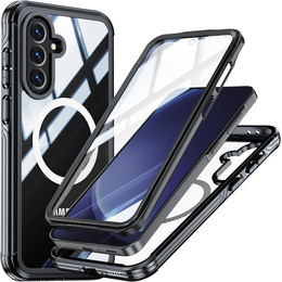 Чохол для Samsung Galaxy A36 / Samsung Galaxy A56, Shockproof, зі склом, для MagSafe, чорний