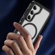 Чохол з рамкою для Samsung Galaxy S23 FE, для MagSafe, прозорий / чорний