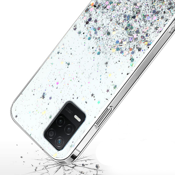 Чехол до Realme 8 5G, Glittery, прозрачный