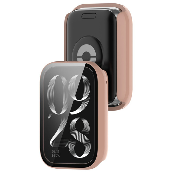 Чехол 2 в 1 + закаленное стекло для Xiaomi Smart Band 8 Pro, розовый