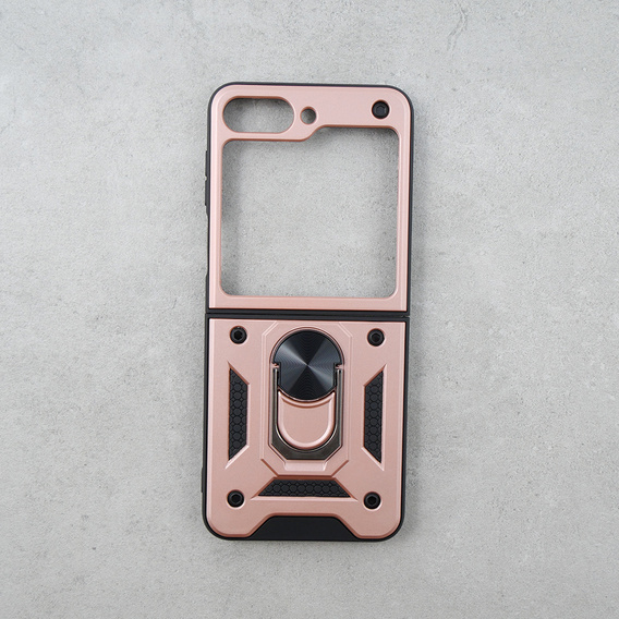 Бронированный Чехол до Samsung Galaxy Z Flip5 5G, Nox Case Ring, розовый rose gold