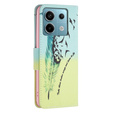 Откидной чехол для Xiaomi Redmi Note 13 Pro 5G, Wallet, Feather синий / жёлтый