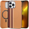 Чохол для iPhone 13 Pro Max, Carbon Fiber MagSafe, жовтий