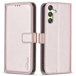 Чохол-книжка для Samsung Galaxy A25 5G, BINFEN Wallet, рожевий + скло 9H