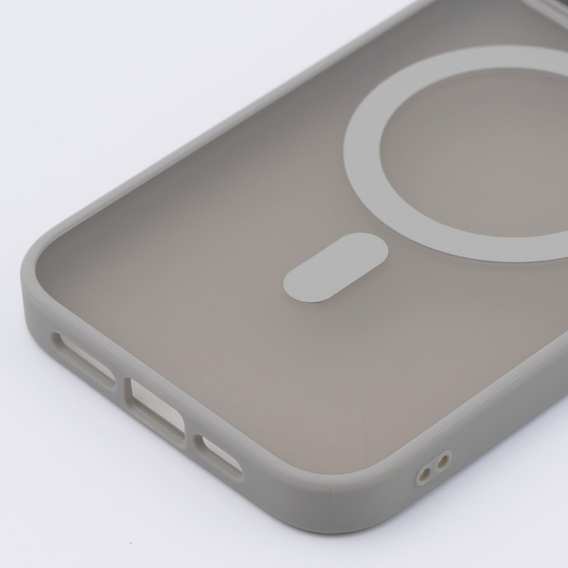 Чехол MagSafe для iPhone 15 Pro Max, Hybrid Matte Lens Pro, титаново-серый