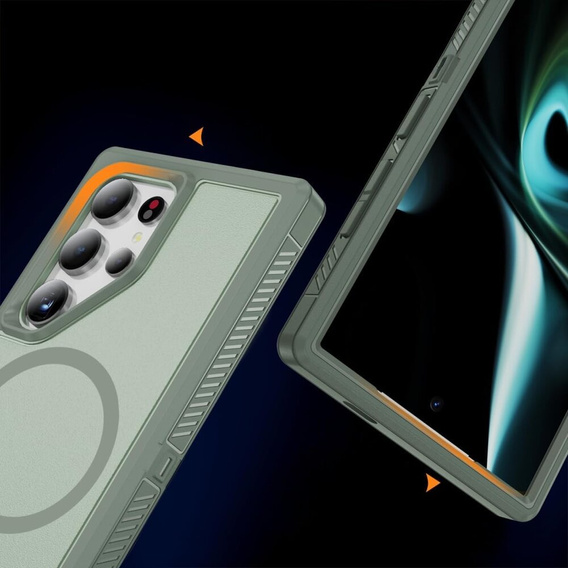 Чохол з рамкою для Samsung Galaxy S22 Ultra, для MagSafe, зелений