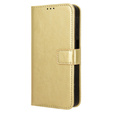 Футляр з клапаном для Samsung Galaxy M55 5G, Crazy Horse Wallet, золотий