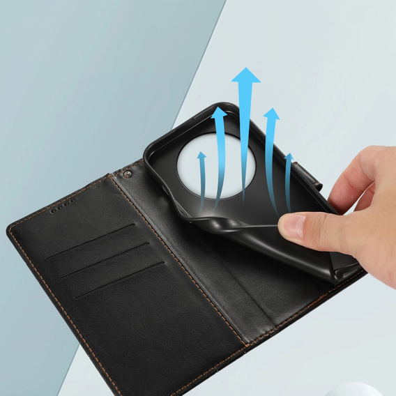 Чехол с откидной крышкой для Realme 12 Pro 5G / 12 Pro+ 5G, Leather Line Wallet, чёрный