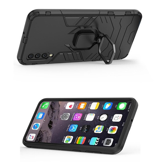 Чехол до Samsung Galaxy A50, Kickstand Ring, чёрный
