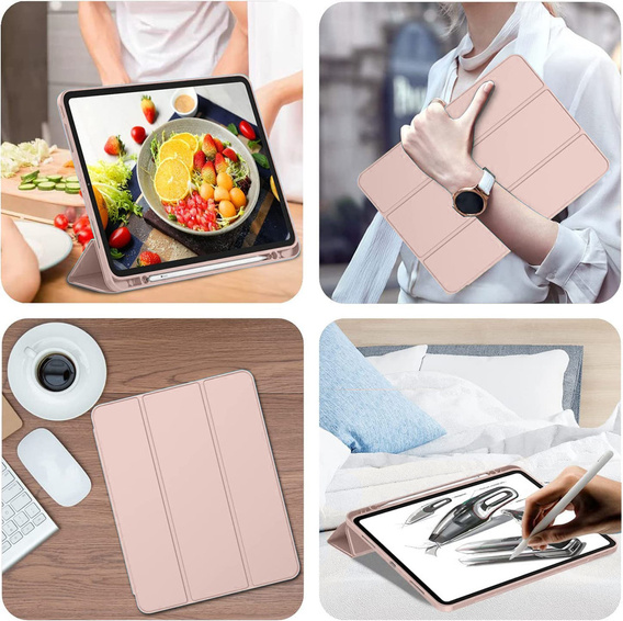 Чохол для iPad Pro 12.9" 2022/2021/2020 (6/5/4 gen.), Smart Pencil, зі слотом для стилуса, рожевий