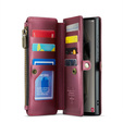 Чехол CASEME для Samsung Galaxy S25 Ultra, RFID Leather Wallet, с плечевым ремнем, красный