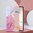 Чехол для Samsung Galaxy Tab S10 Lite / S10 FE / S9 FE, Smartcase Hybrid, с местом для стилуса, Marble розовый