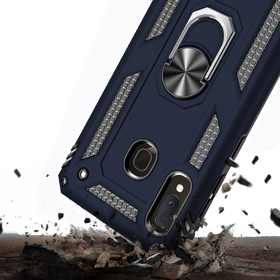 Бронированный Чехол до Samsung Galaxy A20E, Nox Case Ring, синий