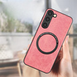 Чехол до Samsung Galaxy S23, Leather Hybrid MagSafe, розовый